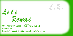 lili remai business card